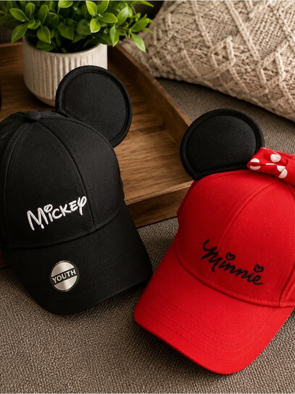 Disney Yellow Brand Tag on Black Fabric